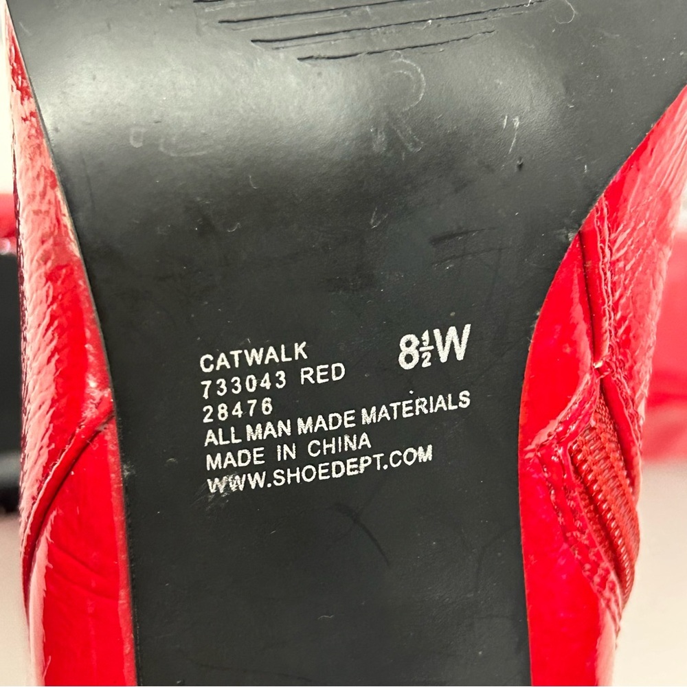 Red sexy heeled boots size 8.5 W - Picture 10 of 11